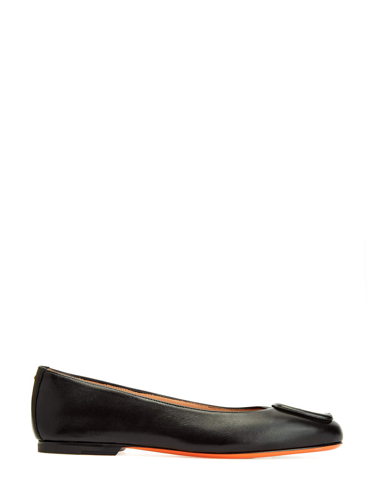 

Балетки из полированной кожи с пряжкой и подошвой Arancio Santoni, Черный, Балетки из полированной кожи с пряжкой и подошвой Arancio Santoni
