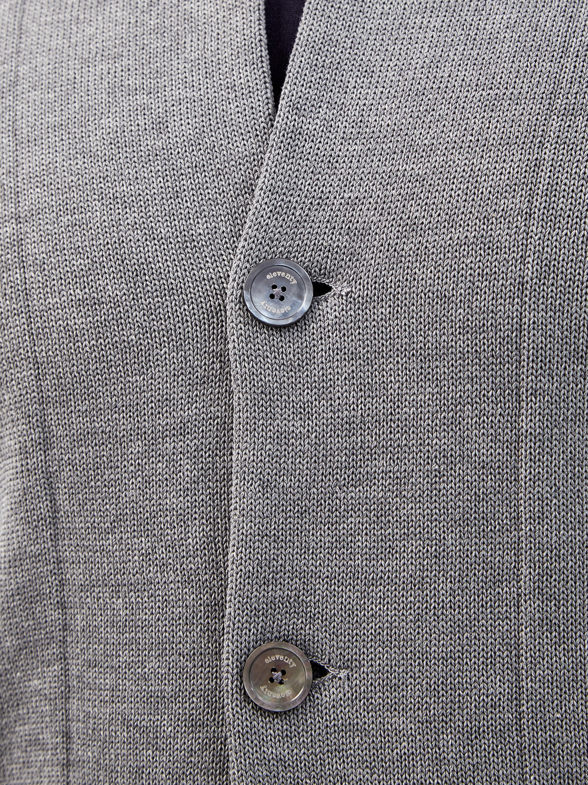 Кардиган классического кроя из меланжевой пряжи ELEVENTY, цвет серый, размер 50;52;54;48 - фото 5