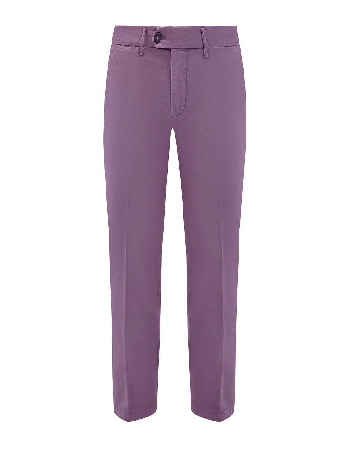 Однотонные брюки из хлопкового и шелкового твила CANALI, цвет фиолетовый, размер 48;50;52;54 - фото 1