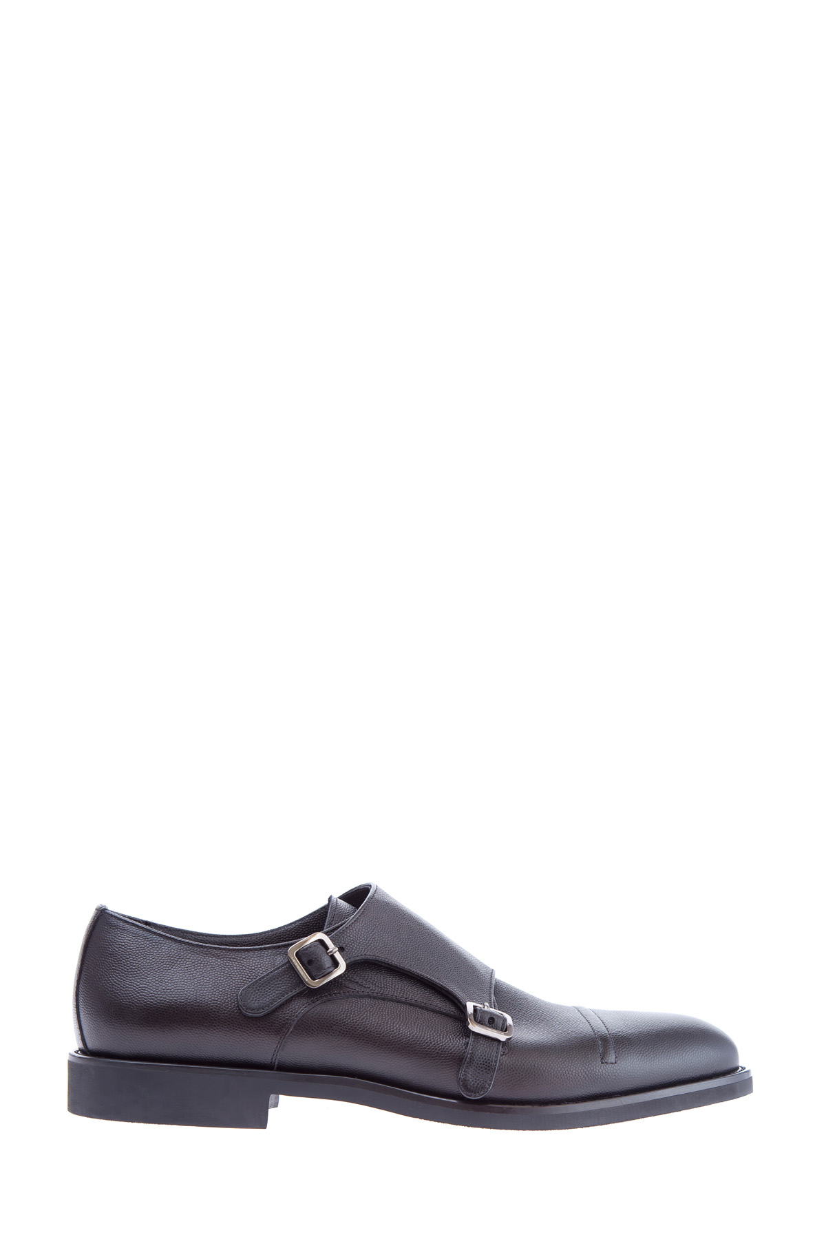 Туфли-монки из фактурной телячьей кожи MORESCHI, цвет черный, размер 40;40.5;41;42;43.5;44 - фото 1