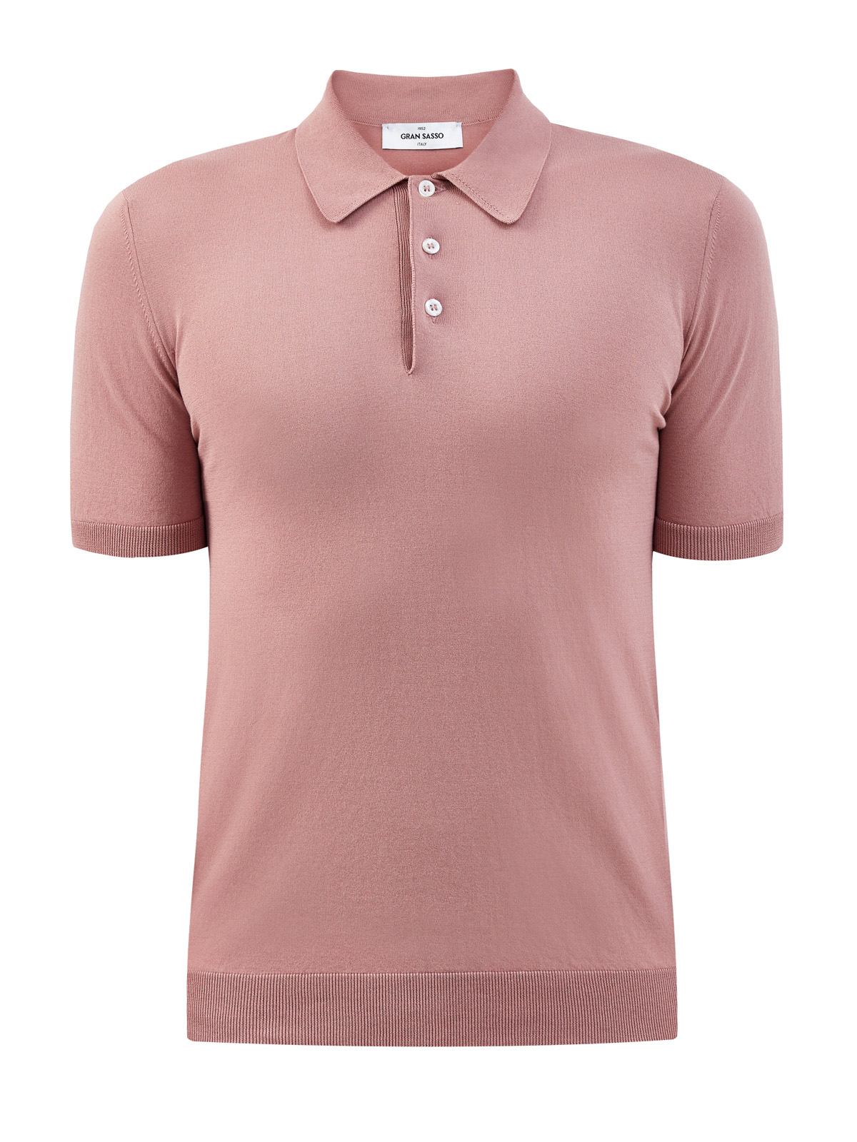 Джемпер-поло в стиле casual из хлопковой пряжи GRAN SASSO, цвет розовый, размер 50;52;54;56;58;48 - фото 1