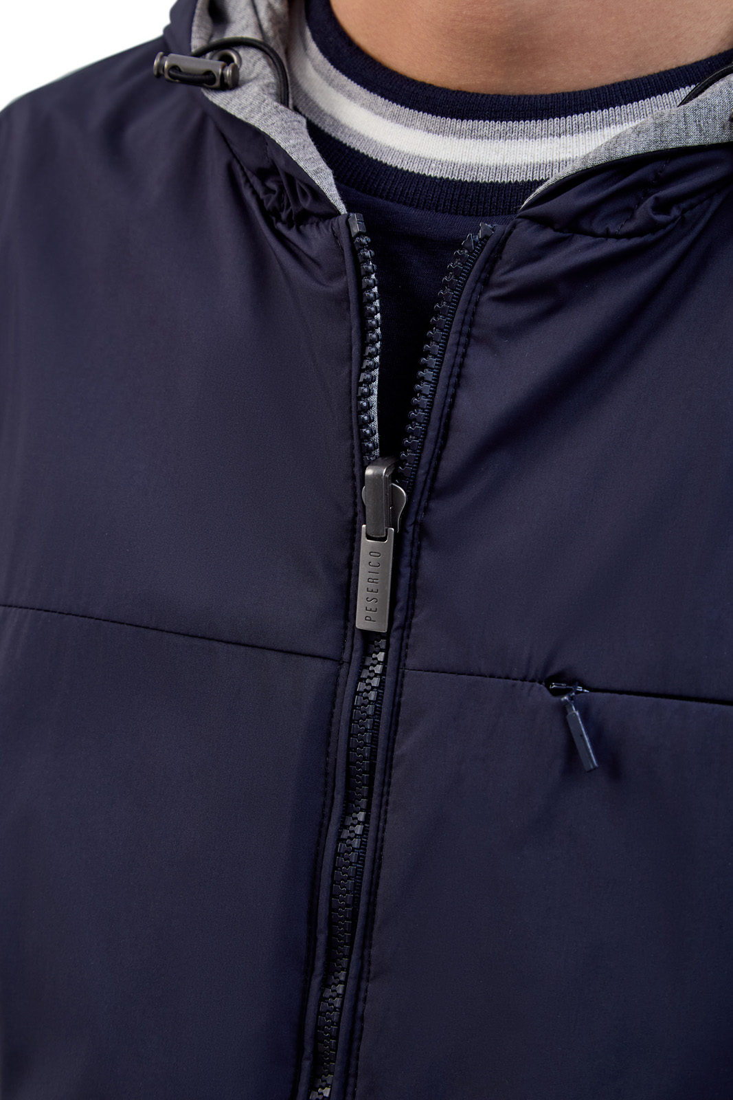 Двусторонняя куртка-ветровка из влагозащитного нейлона и хлопка PESERICO, цвет мульти, размер 52;54;56 - фото 6