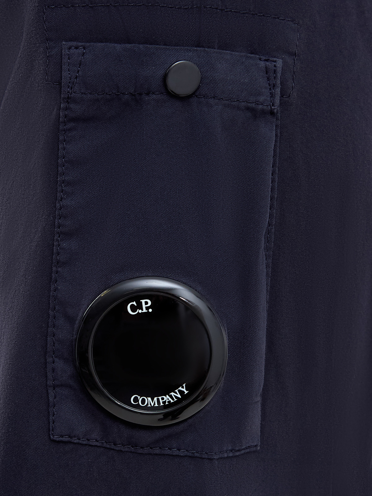 Рубашка-ветровка из хлопкового габардина с фирменной линзой C.P.COMPANY, цвет синий, размер M;L;2XL - фото 5