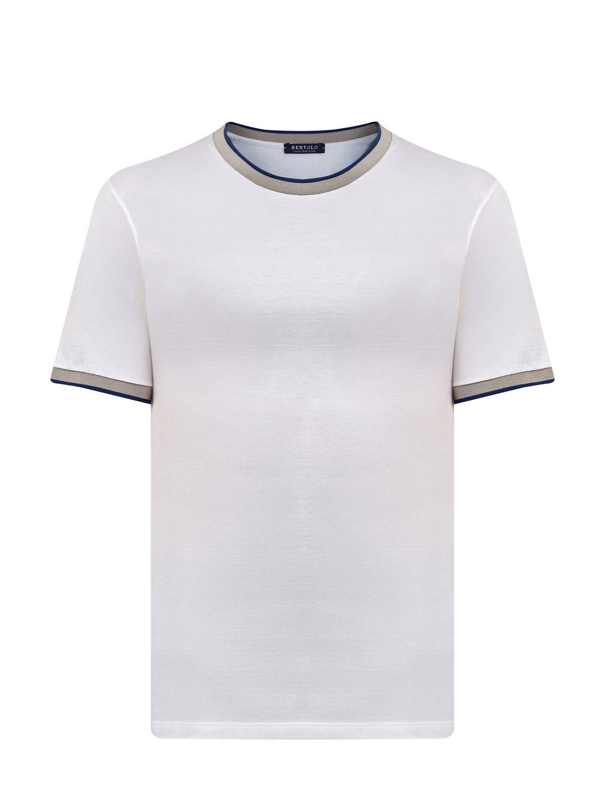 Хлопковая футболка с двойным контрастным кантом из трикотажа