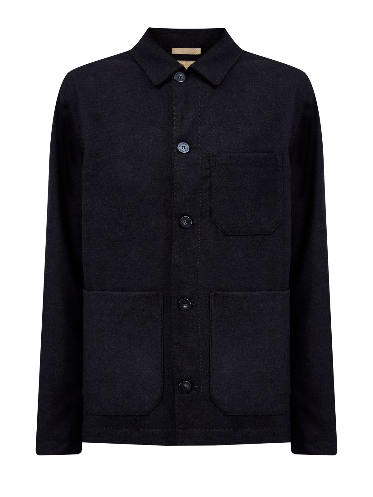 

Куртка-рубашка из смесовой шерсти с брендированным патчем, Черный, Куртка-рубашка из смесовой шерсти с брендированным патчем