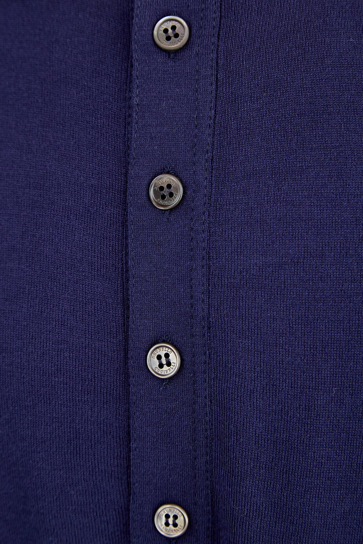 Хлопковый джемпер с воротом хенли и винтажной отделкой BRUNELLO CUCINELLI, цвет синий, размер 54;56 - фото 5
