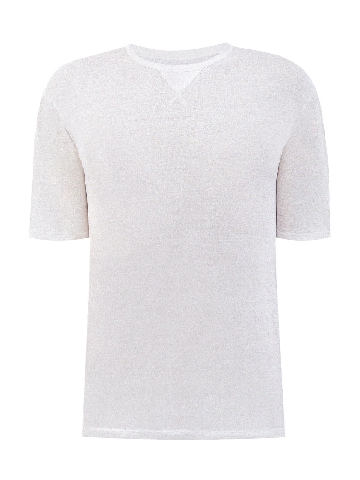 Однотонная футболка из дышащей льняной ткани ELEVENTY, цвет белый, размер 52 - фото 1