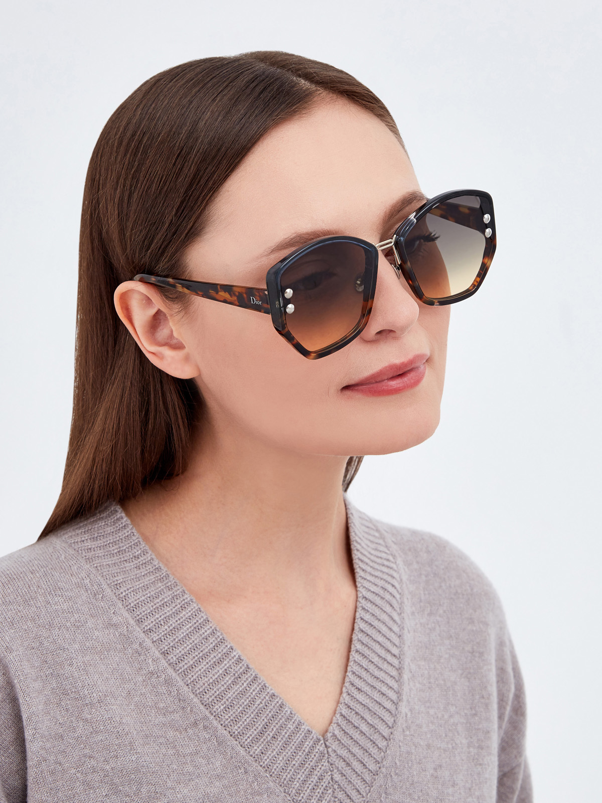 Oversize-очки DiorAddict2 в геометрической оправе с градиентом DIOR (sunglasses) women, цвет мульти, размер S;M;L - фото 2