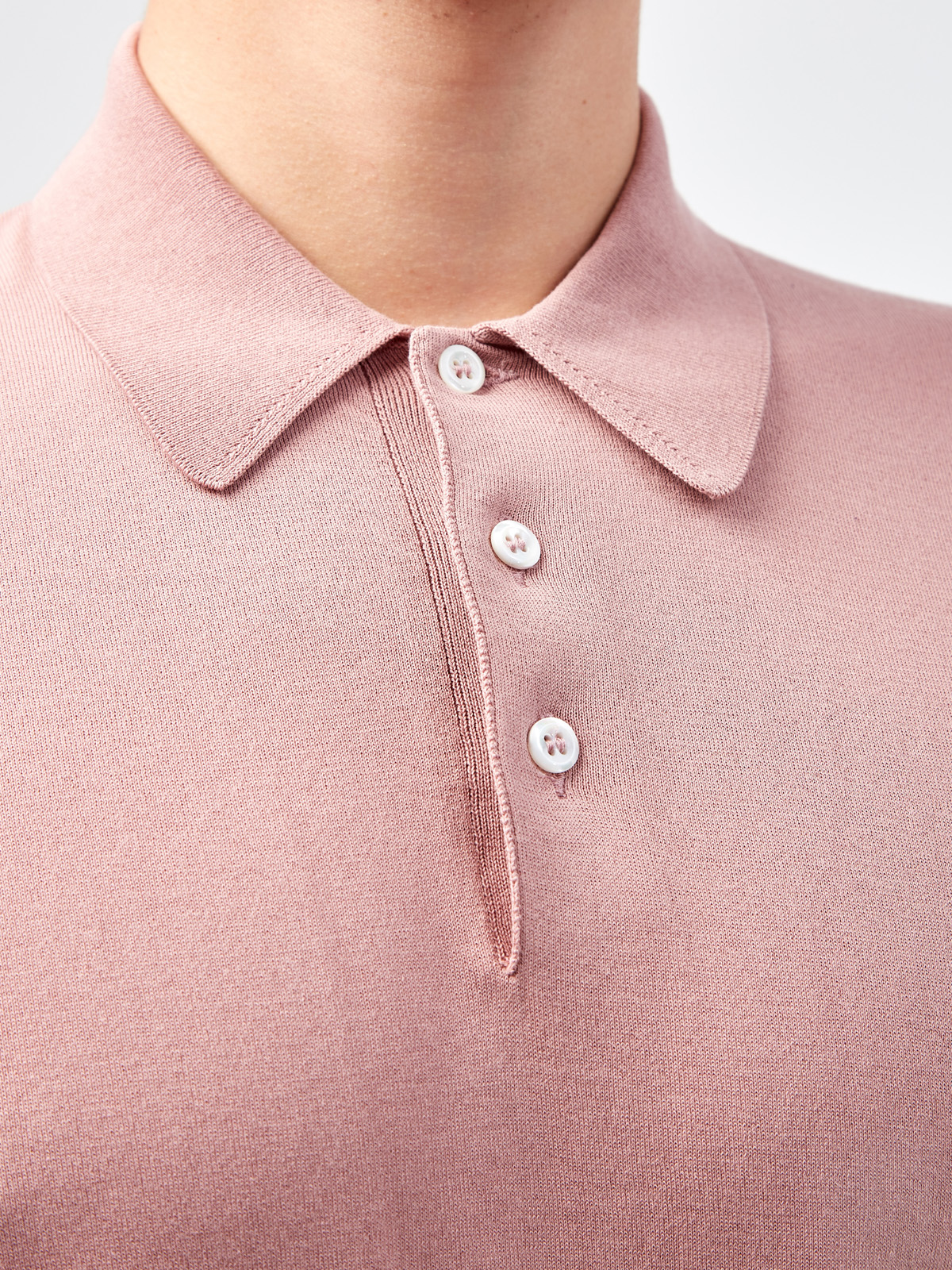 Джемпер-поло в стиле casual из хлопковой пряжи GRAN SASSO, цвет розовый, размер 50;52;54;56;58;48 - фото 5