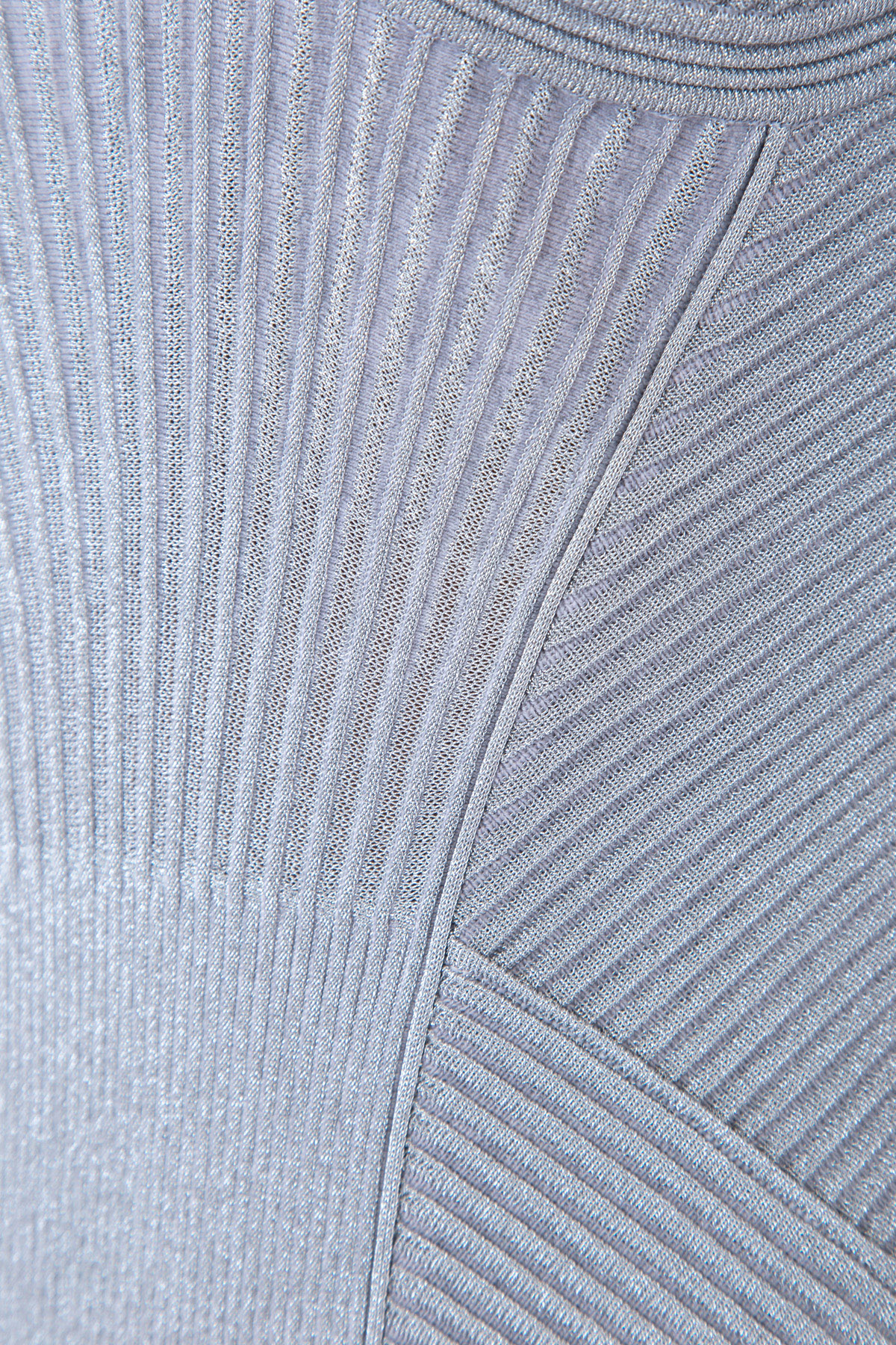 Трикотажное платье с открытыми плечами и юбкой с мягкими складками ALEXANDER MCQUEEN, цвет серый, размер 40;42 - фото 5