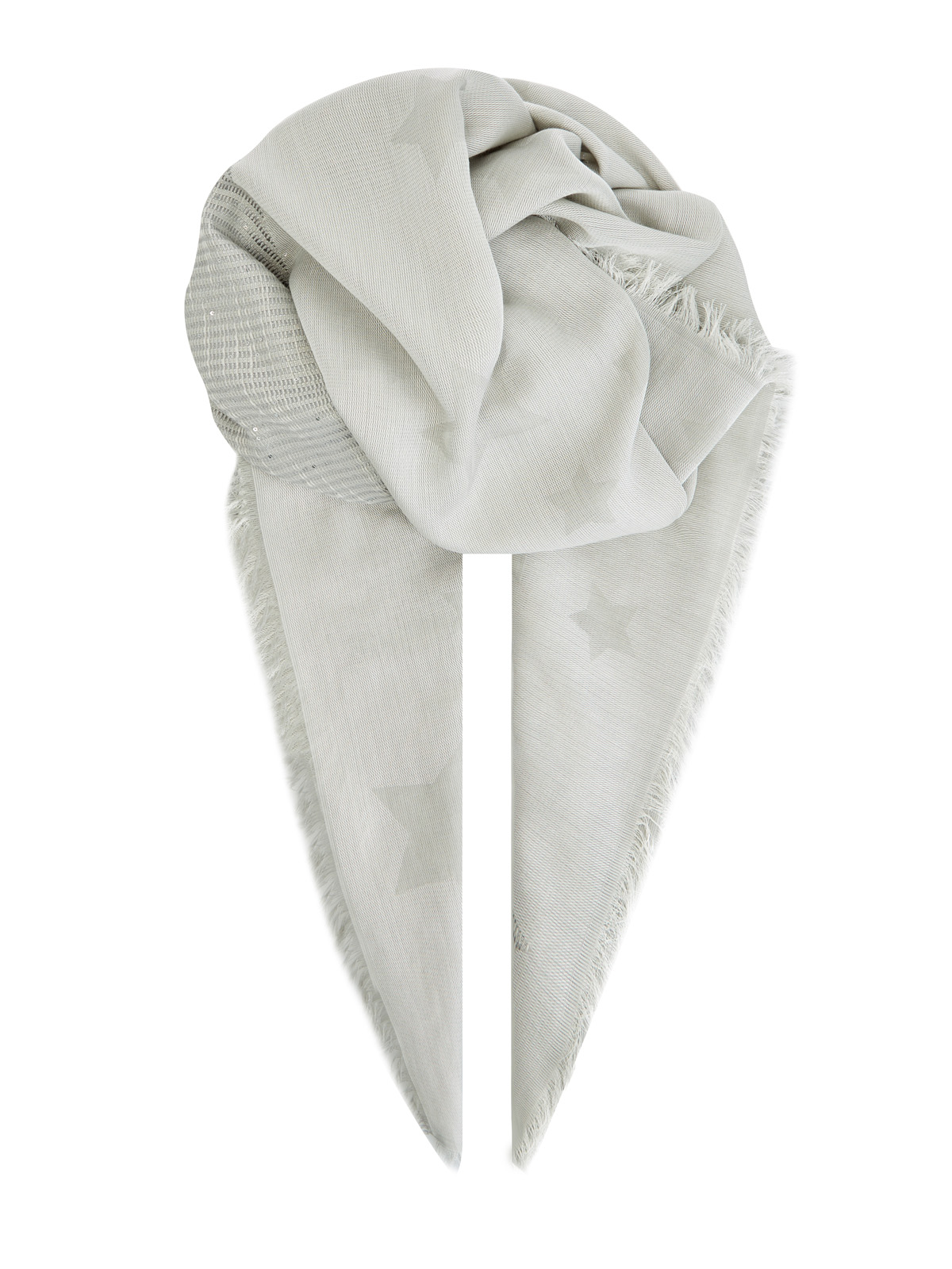 Палантин из хлопка с пайетками и нитью ламе LORENA ANTONIAZZI, цвет серый, размер M;L