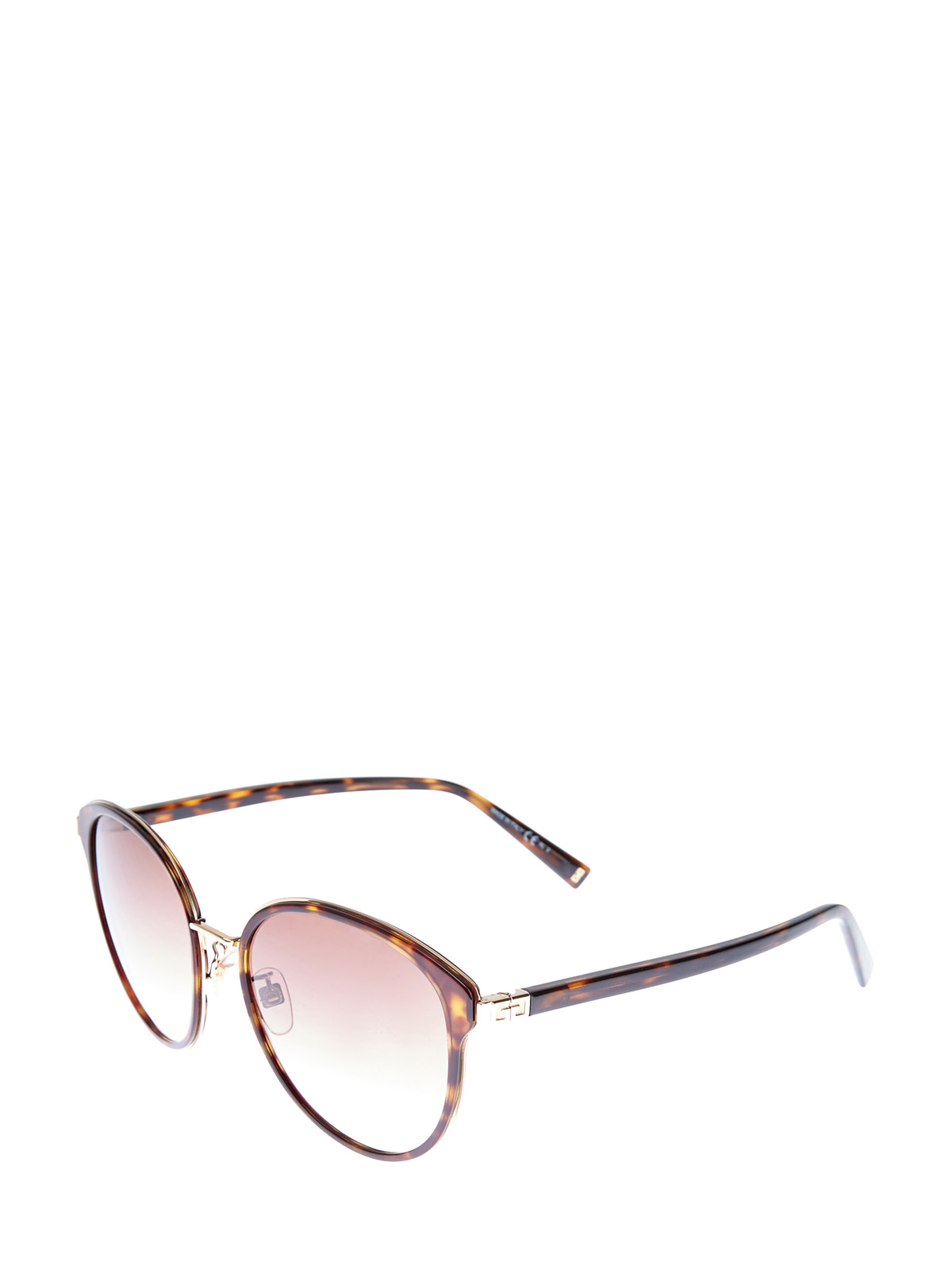 Очки в тонкой оправе с запаянным черепаховым принтом GIVENCHY (sunglasses), цвет коричневый, размер S;M;L - фото 2