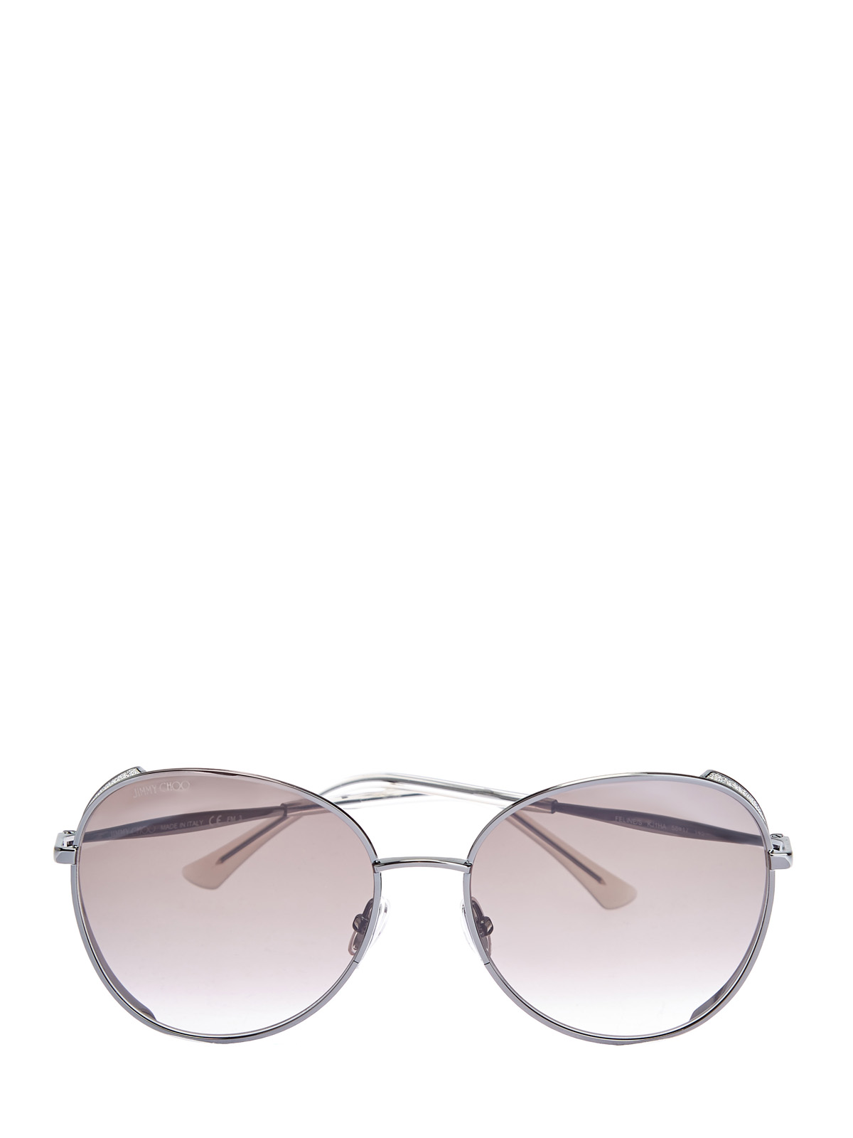 Солнцезащитные очки Felines с мерцающими хрустальными вставками JIMMY CHOO  (sunglasses), цвет серый, размер S;M;L - фото 1