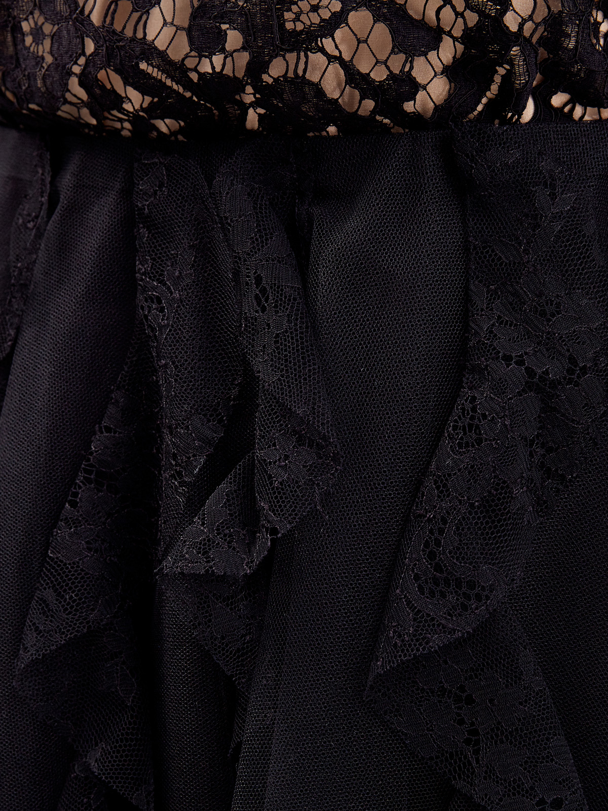 Многослойная юбка-плиссе с кружевным декором VALENTINO, цвет черный, размер 40;42;38 - фото 5