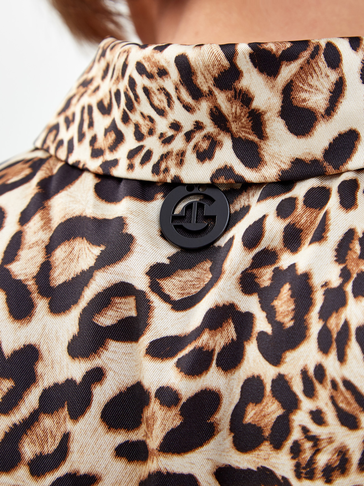 Платье-рубашка из струящегося твила с анималистичным принтом GAELLE PARIS, цвет коричневый, размер 42;46;44 - фото 3
