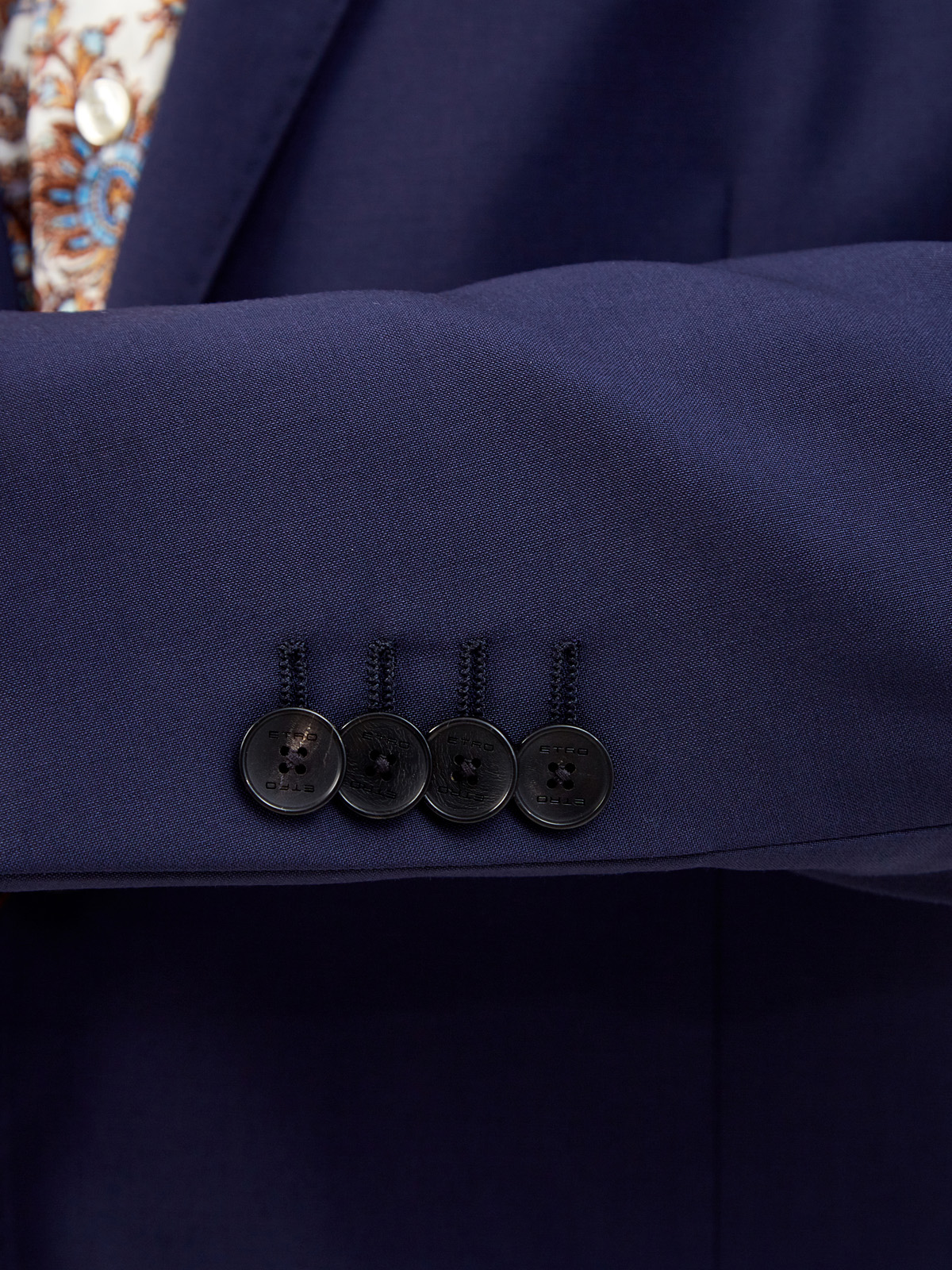 Костюмный пиджак приталенного кроя из гладкой шерсти ETRO, цвет синий, размер 48;50;52;54 - фото 5