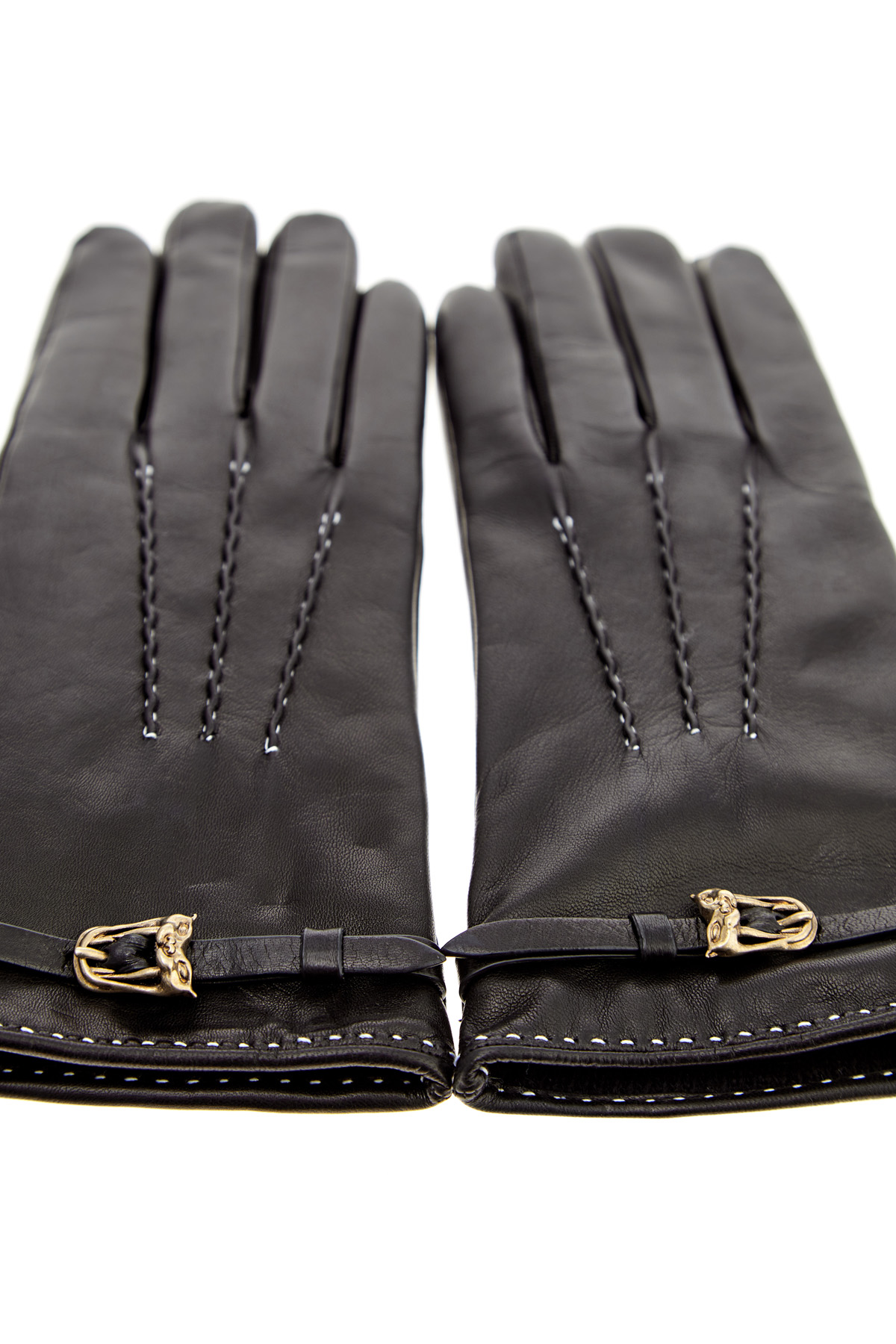 Перчатки из кожи наппа с объемными швами ручной работы ERMANNO SCERVINO, цвет черный, размер L;XS - фото 3