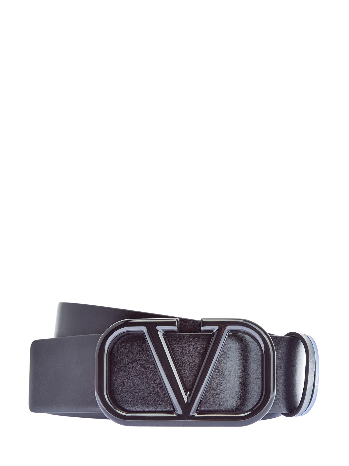 Двусторонний кожаный ремень с пряжкой VLOGO VALENTINO GARAVANI, цвет черный, размер 48;52;54;58 - фото 1
