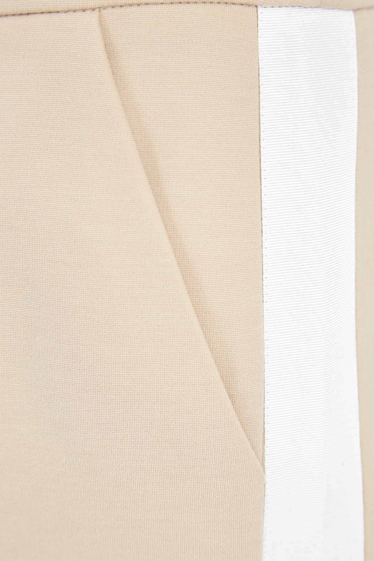 Брюки-клеш из ткани кремового цвета с широкими вставками-лампасами MAISON ULLENS, размер 36;40 - фото 6