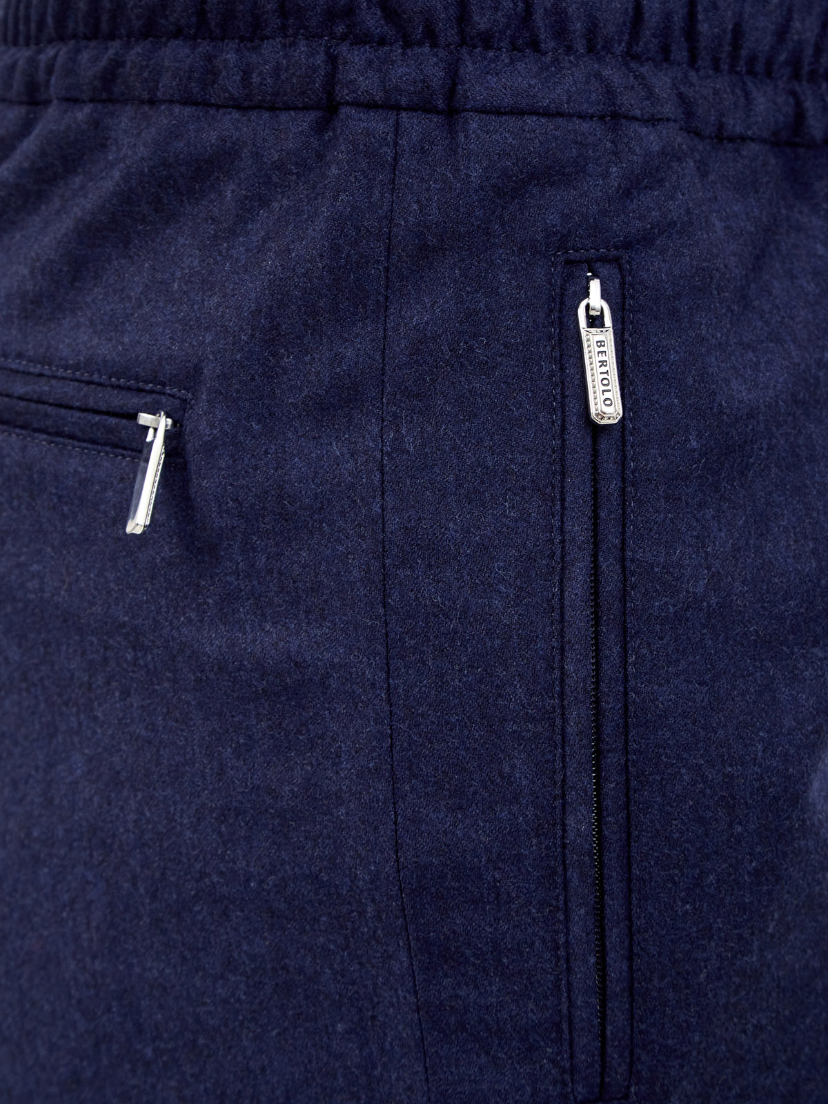 Брюки в стиле sprezzatura из шерсти и кашемира BERTOLO CASHMERE, цвет синий, размер 48;50;52;54;56;58;60 - фото 5