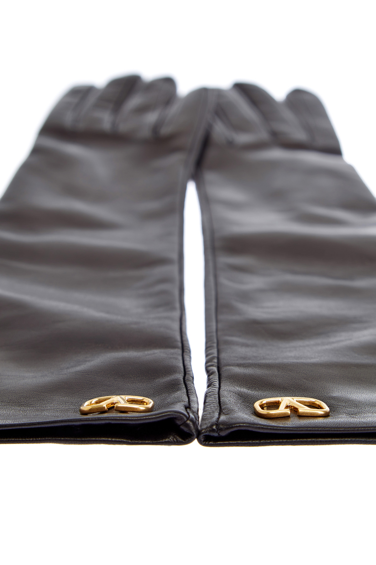 Перчатки из кожи наппа с внутренней отделкой из шелка VALENTINO GARAVANI, цвет черный, размер XXS;L;M - фото 3