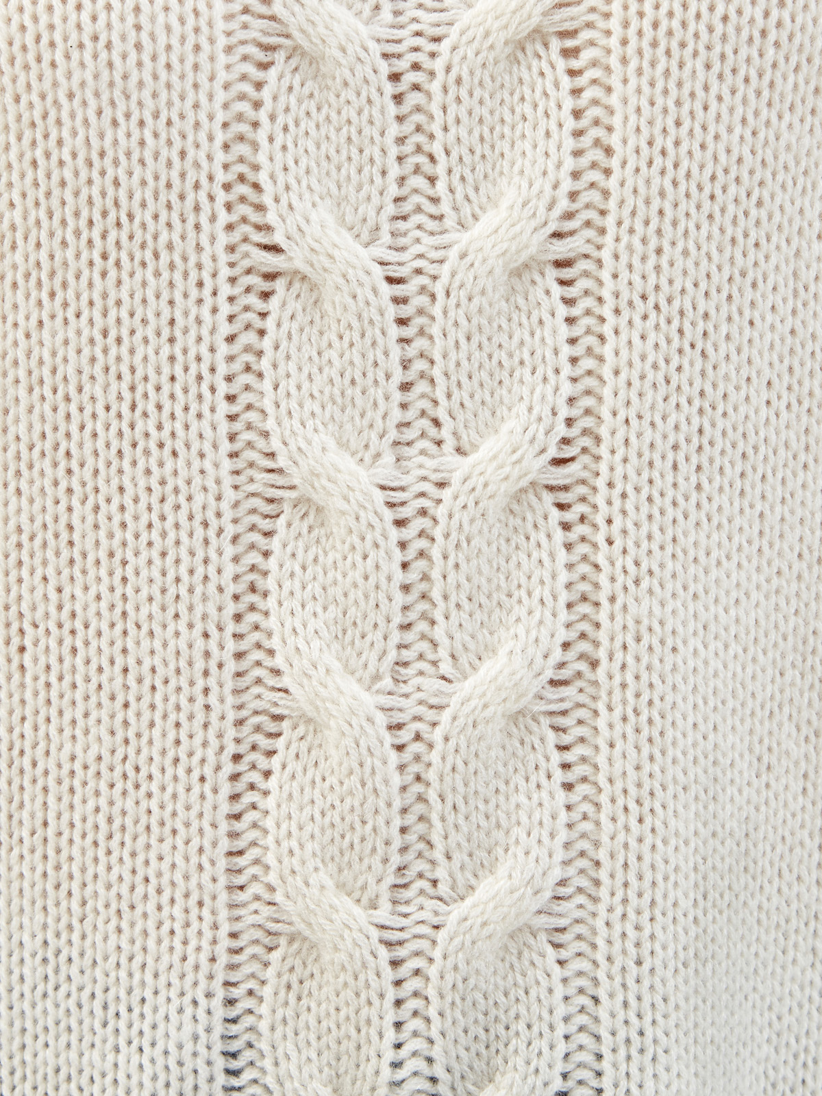Кашемировый свитер с фактурным вязаным узором RE VERA, цвет белый, размер L;M - фото 5