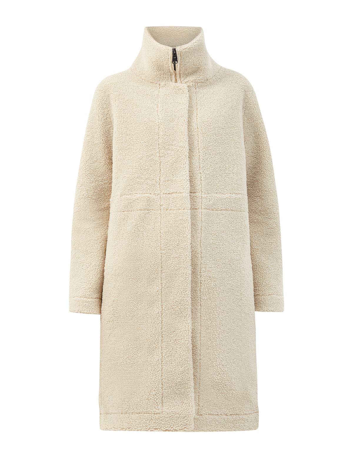 Пальто Mega из фактурного эко-меха с застежкой на молнию HETREGO, цвет бежевый, размер M;XL