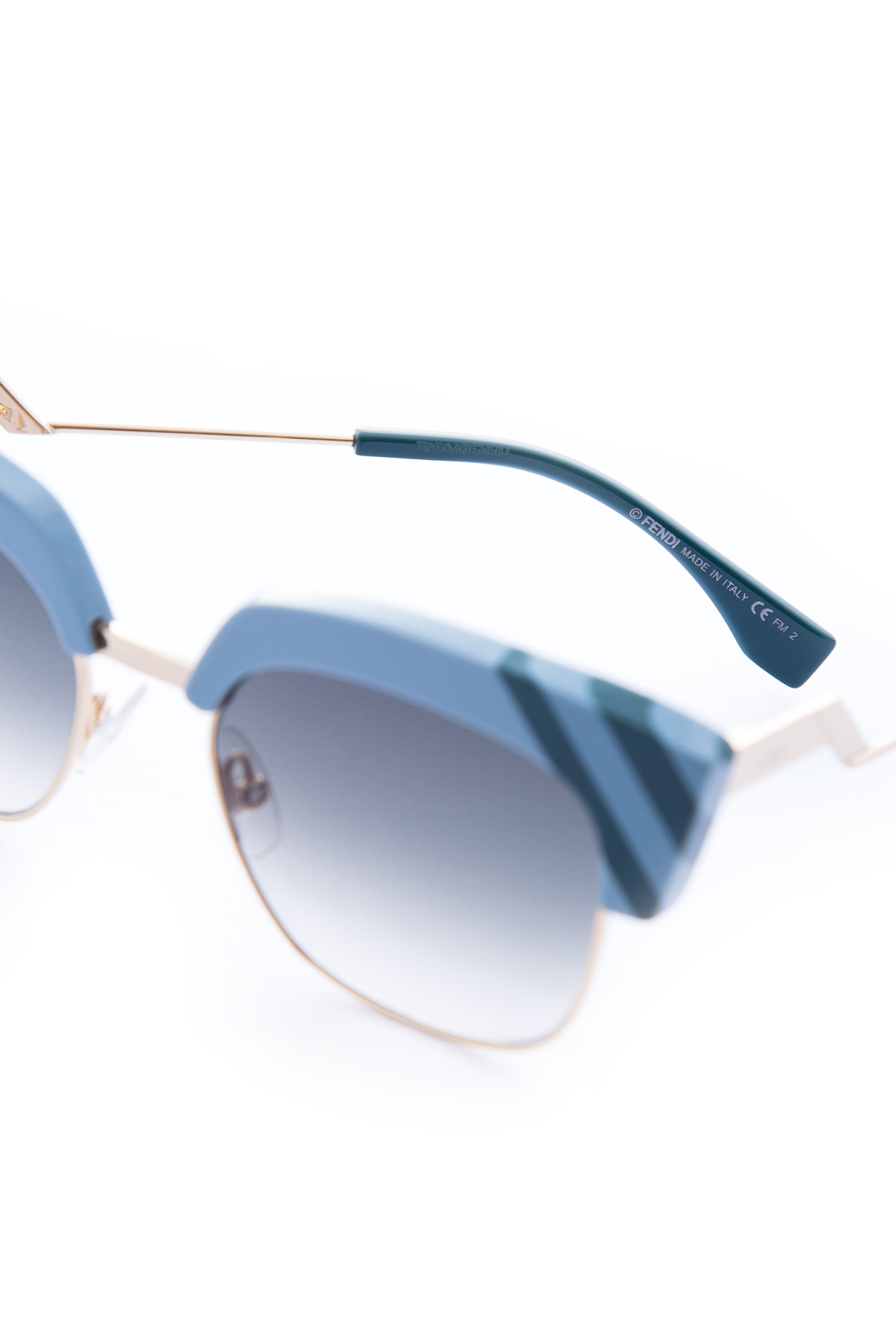 очки FENDI (sunglasses), цвет голубой, размер 36 - фото 5