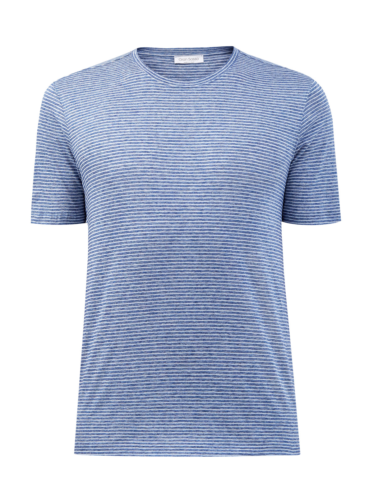 Хлопковая футболка из джерси с принтом в полоску GRAN SASSO, цвет синий, размер 50;54;56;60 - фото 1