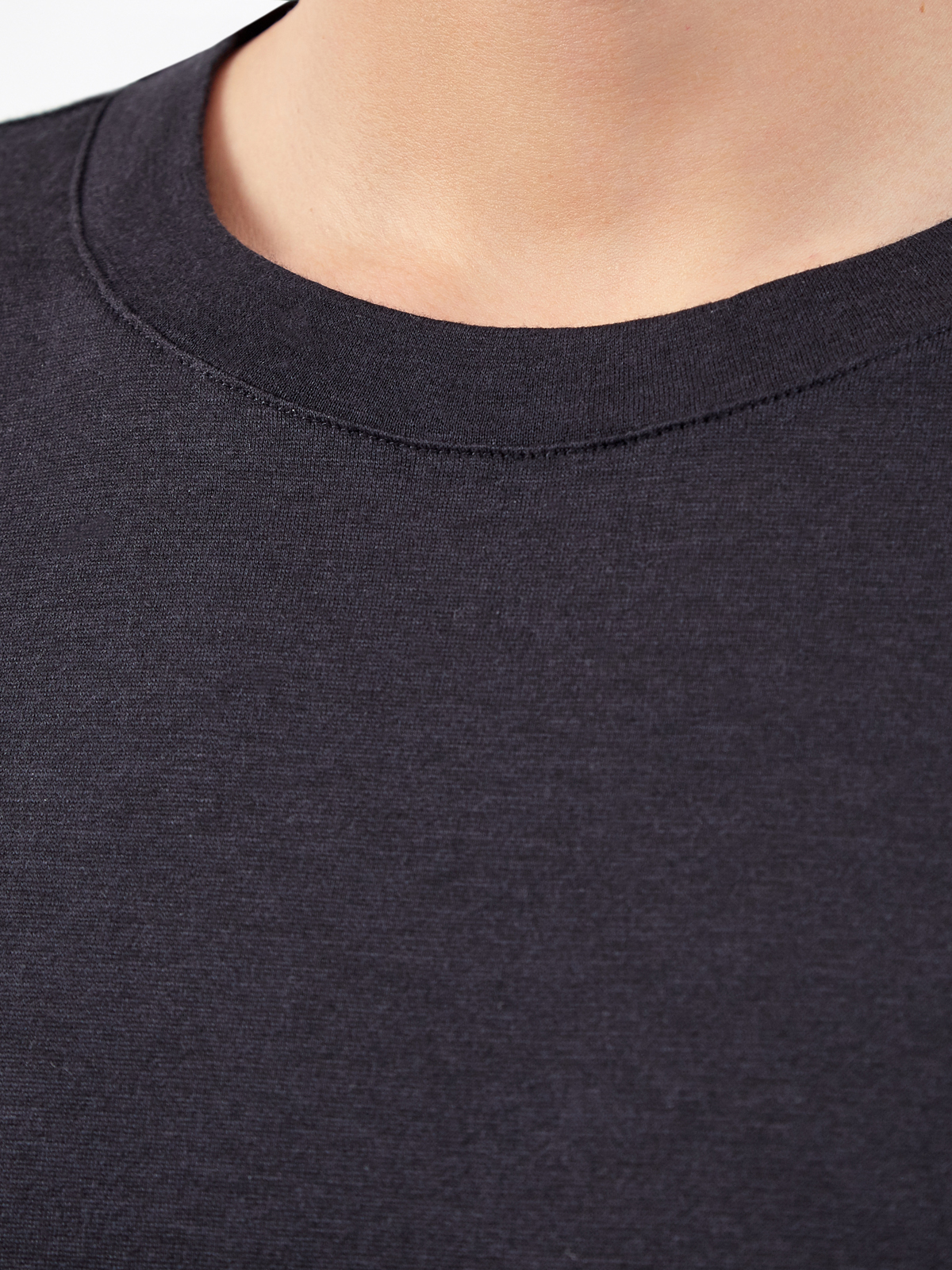 Базовая черная футболка из хлопка и шелка ELEVENTY, цвет синий, размер 48;52;54;50 - фото 3