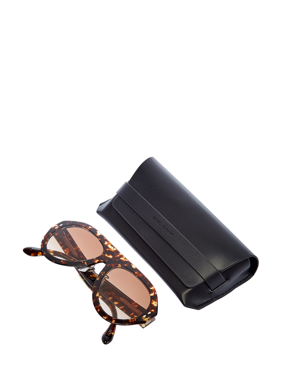 Очки в широкой оправе с запаянным внутрь принтом Isabel Marant(sunglasses), цвет коричневый - фото 4