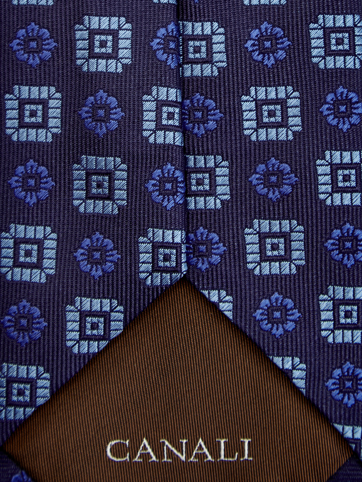 Галстук из цельного отреза шелка с жаккардовым принтом CANALI, цвет синий, размер 50;52;54;56;58;48 - фото 3
