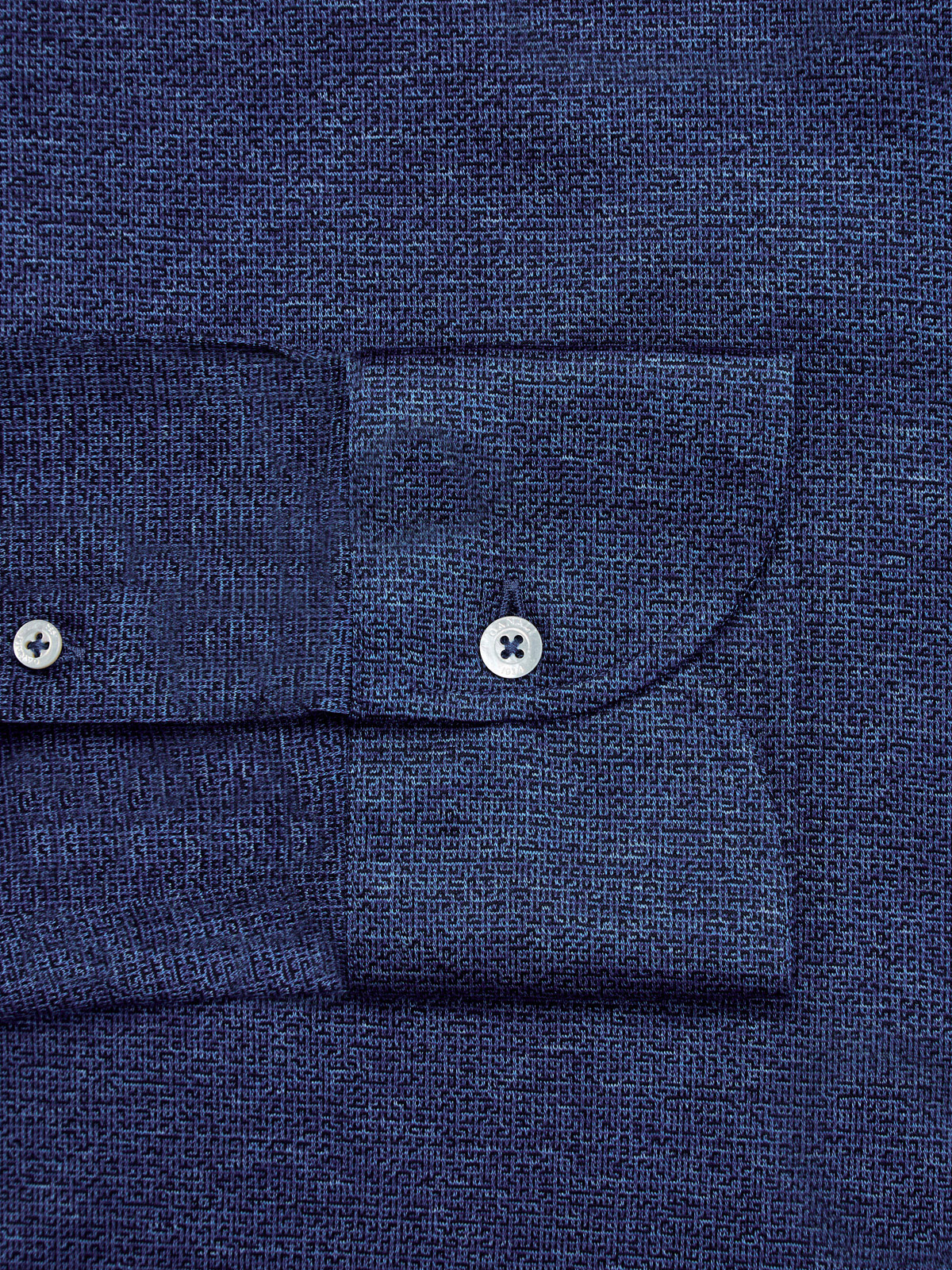 Хлопковая рубашка в стиле casual с жаккардовым принтом CANALI, цвет синий, размер 54;56;52 - фото 2