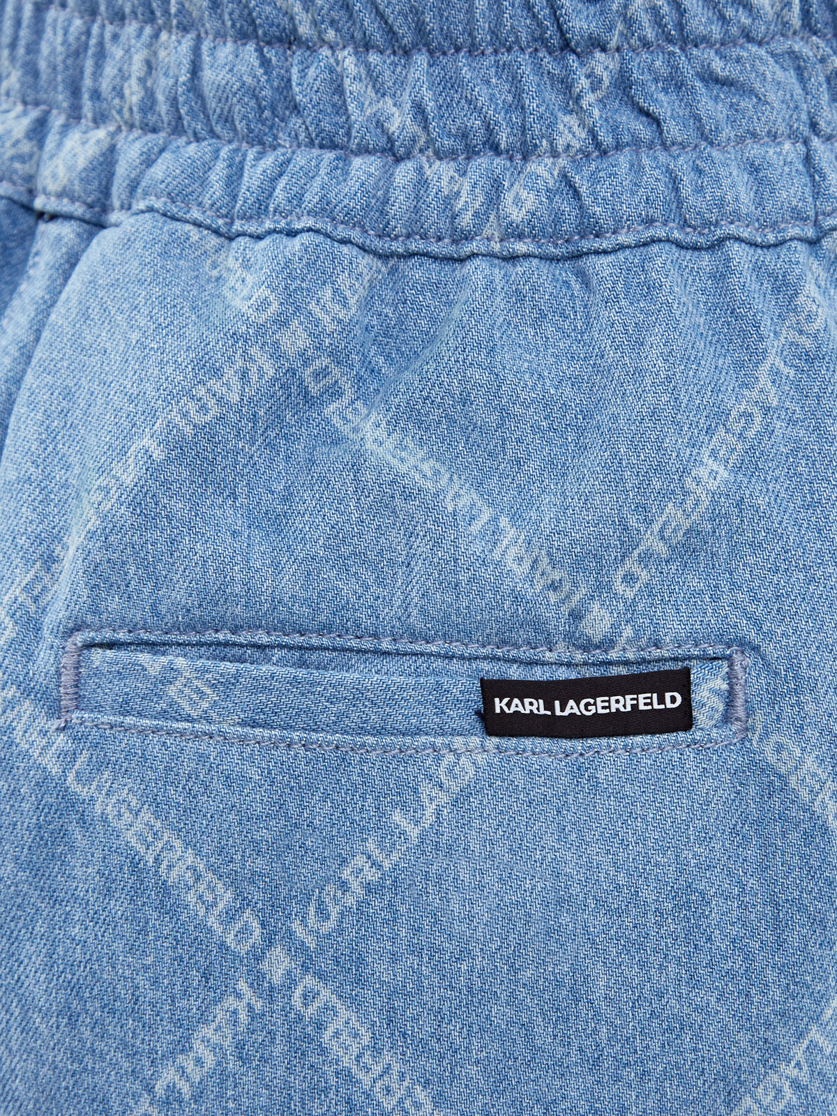 Легкие шорты из лиоцелла с эластичным поясом и принтом KARL LAGERFELD, цвет синий, размер XS;L;S - фото 5