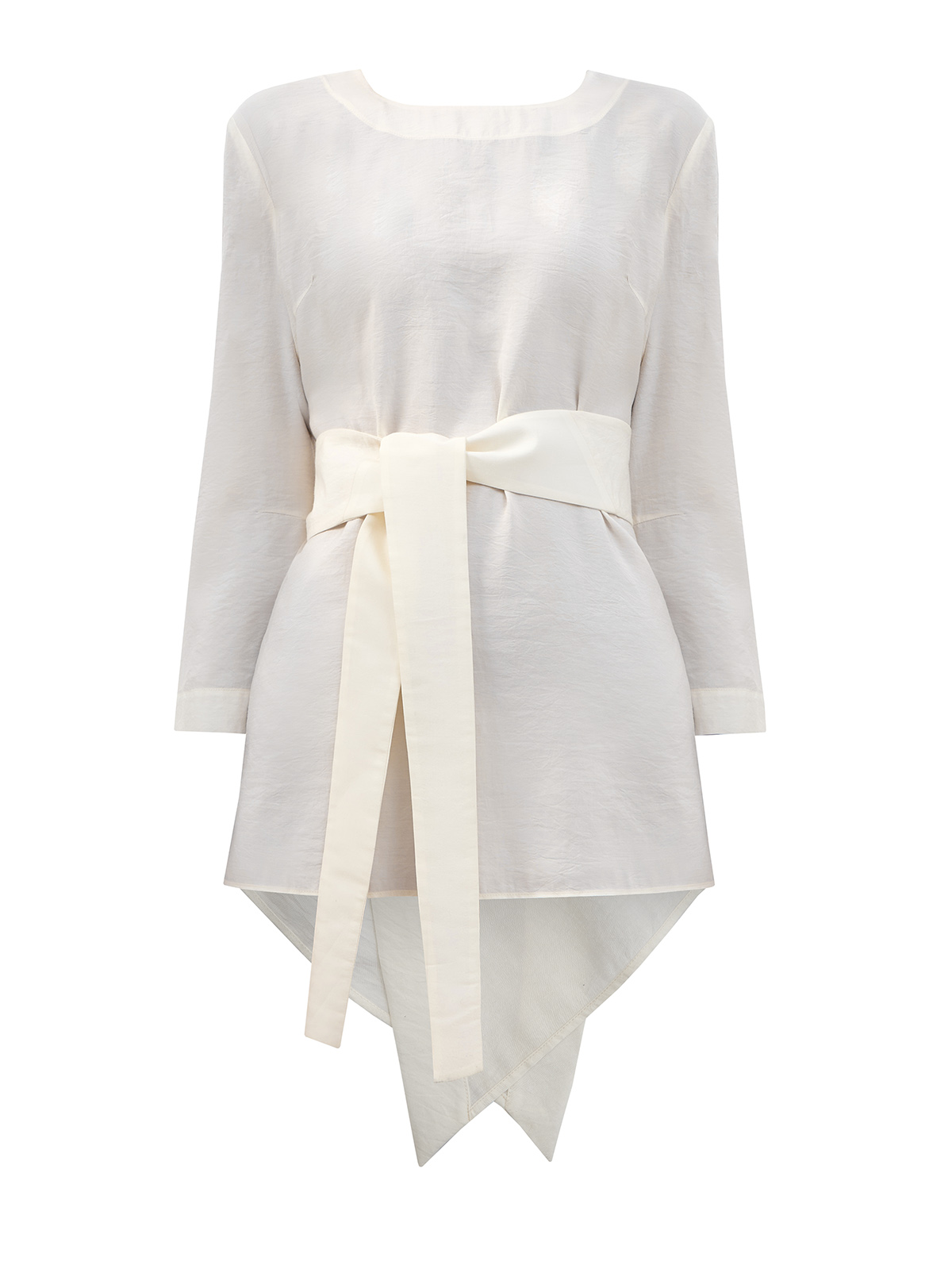 Блуза с V-образным вырезом на спинке и широким поясом в тон GENTRYPORTOFINO, цвет белый, размер 40;42;44