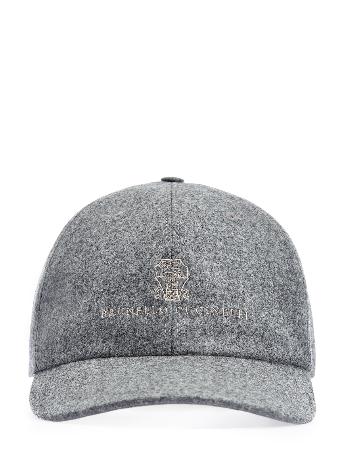 

Бейсболка из меланжевой шерстяной фланели с вышивкой Solomeo, Серый, Бейсболка из меланжевой шерстяной фланели с вышивкой Solomeo