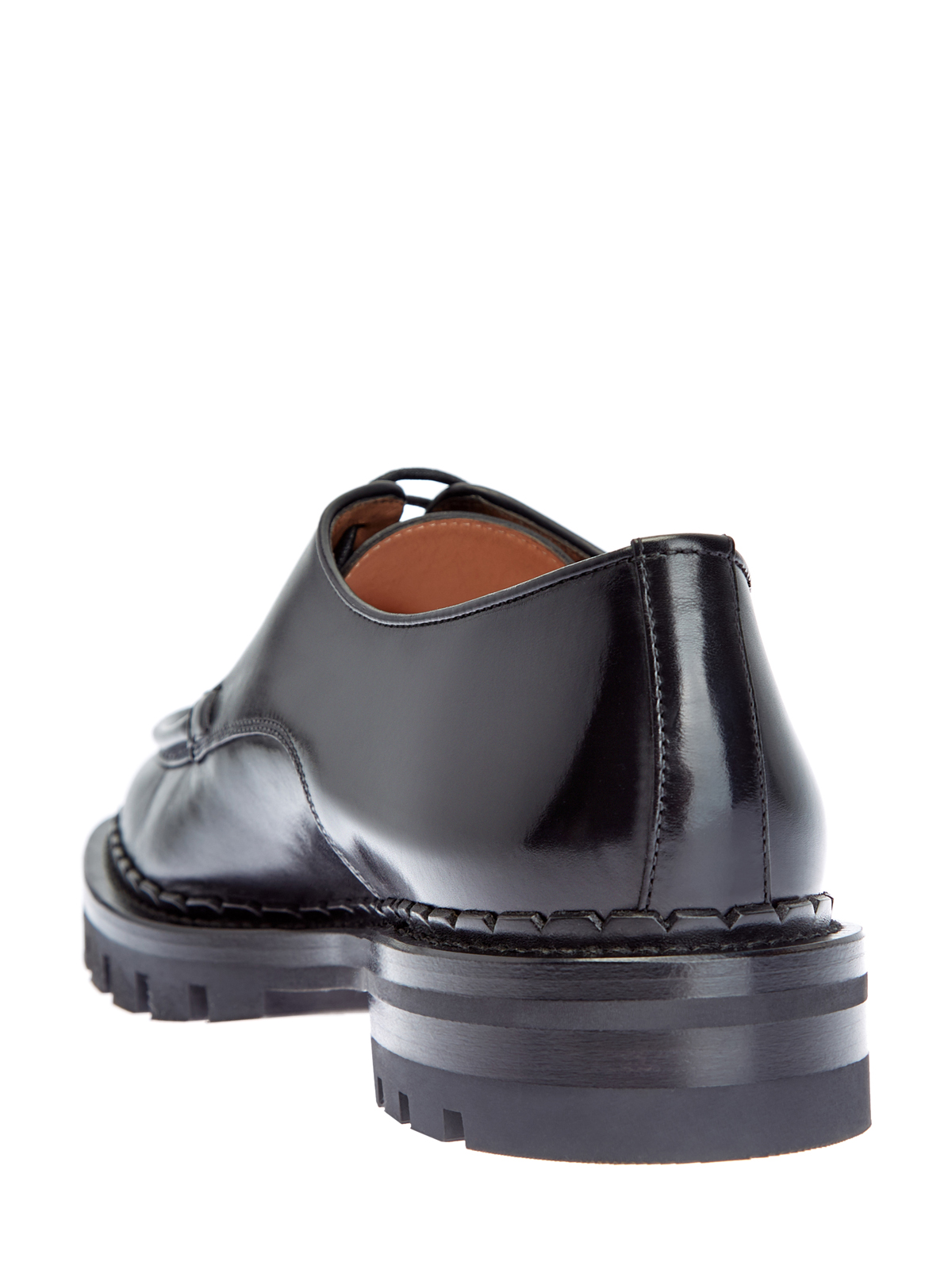 Ботинки-дерби из гладкой полированной кожи SANTONI, цвет черный, размер 36.5;37.5;40;39.5 - фото 4