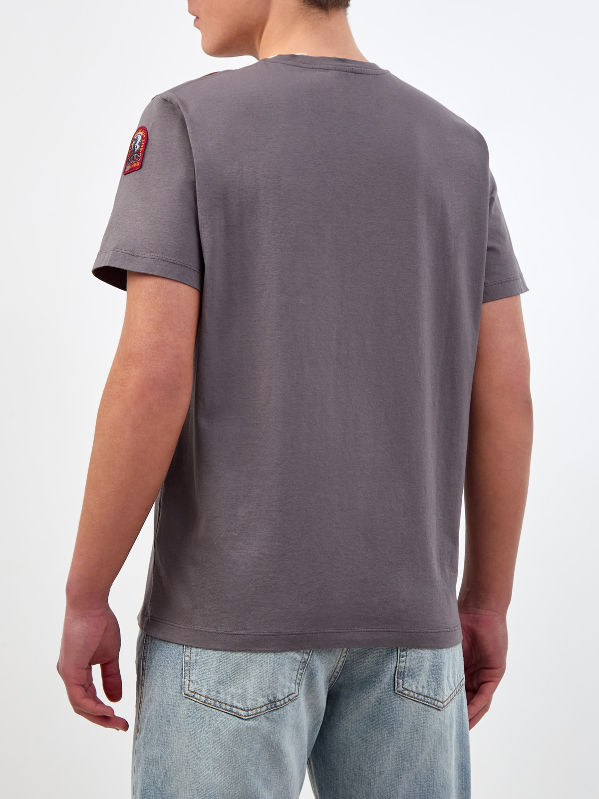 Хлопковая футболка Tape Tee с принтом и фирменной нашивкой PARAJUMPERS, цвет серый, размер M;L;XL - фото 4