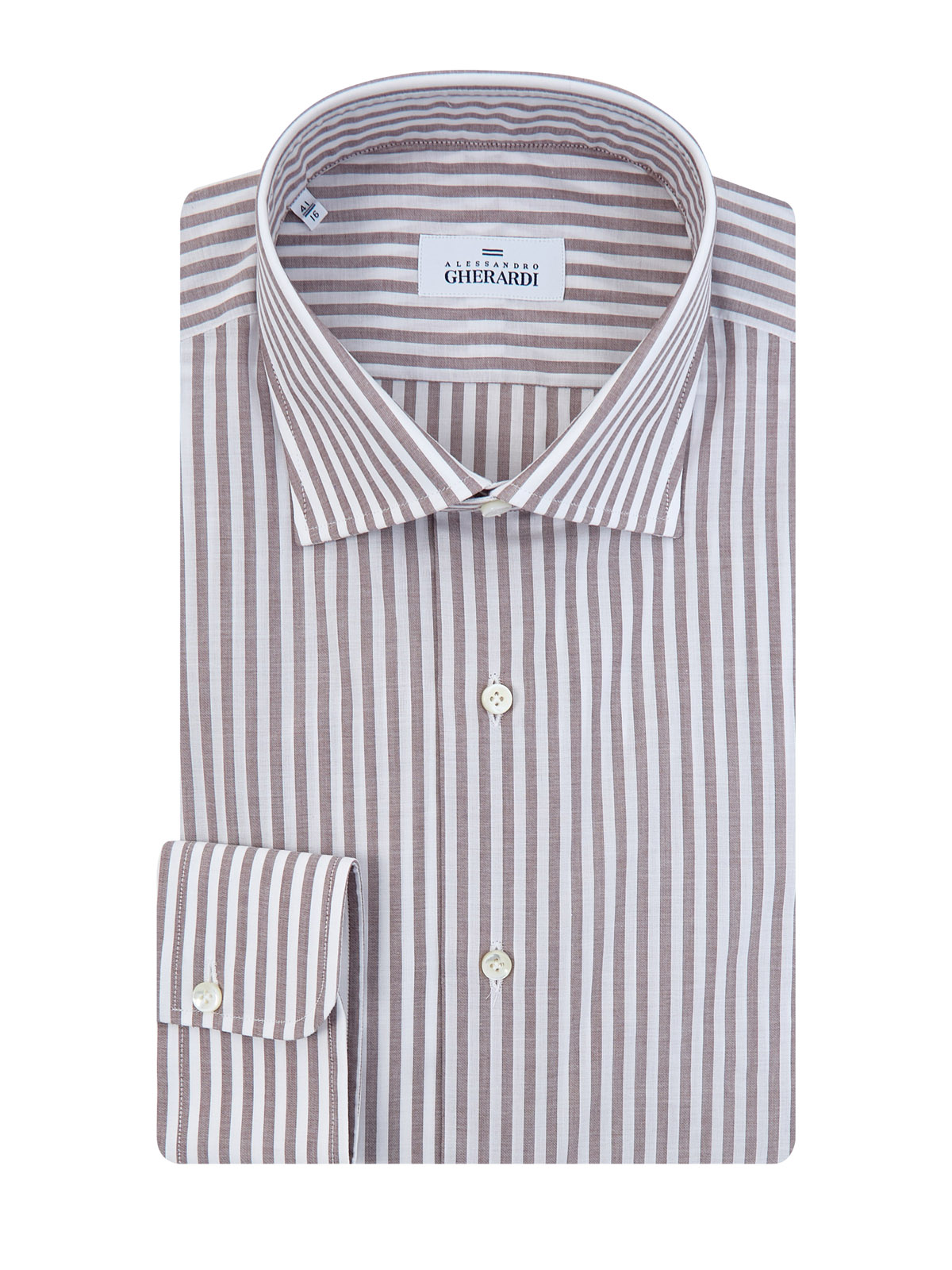 

Хлопковая рубашка в стиле sprezzatura с принтом в полоску, Серый, Хлопковая рубашка в стиле sprezzatura с принтом в полоску