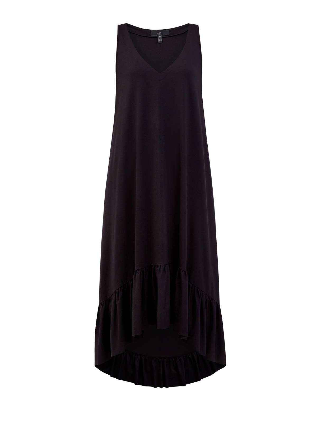 Хлопковое платье свободного кроя с асимметричным подолом RE VERA, цвет черный, размер S;M;L;XS - фото 1