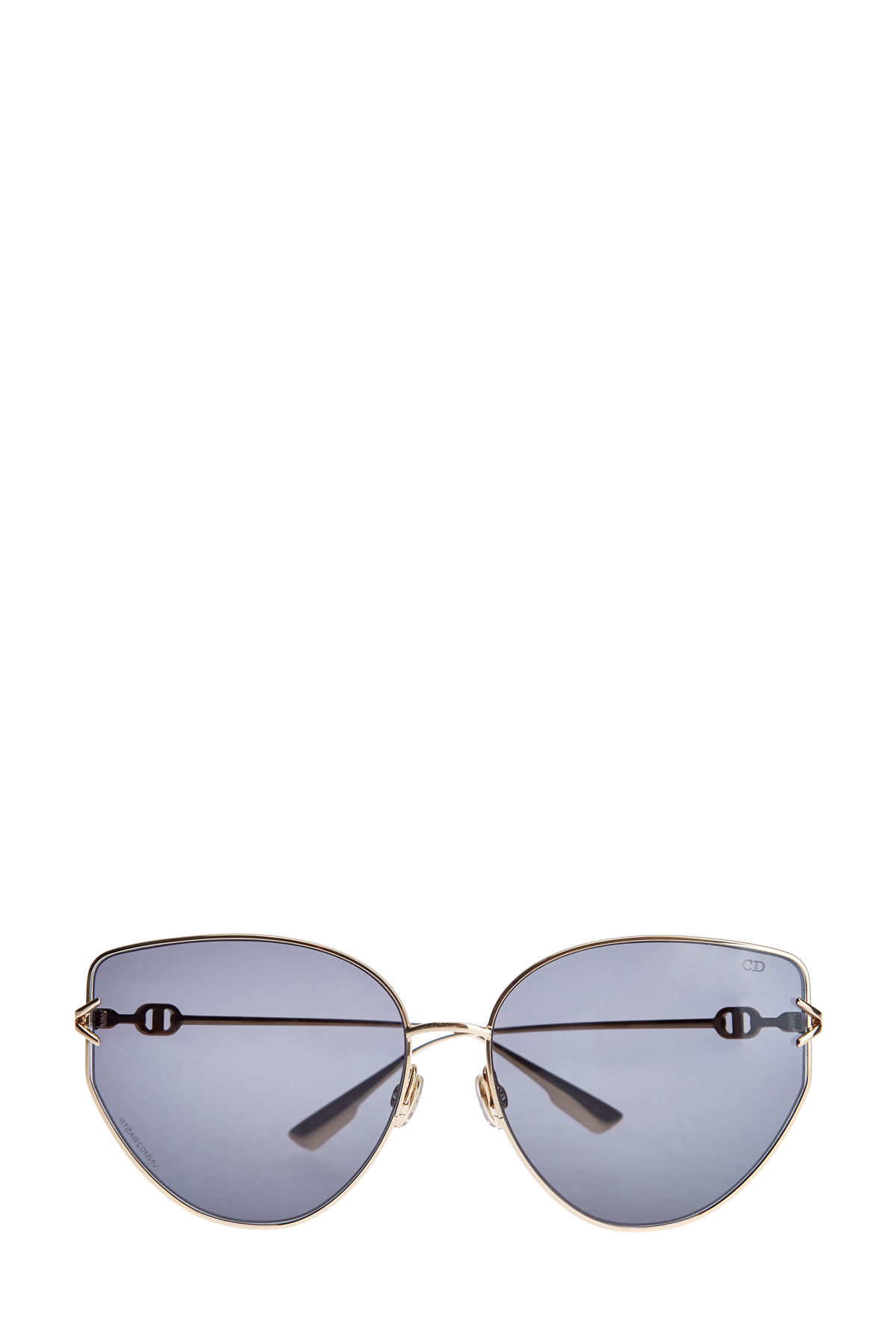 Очки Gipsy формы кошачий глаз в тонкой золотистой оправе DIOR (sunglasses) women, цвет черный, размер 42;40 - фото 1