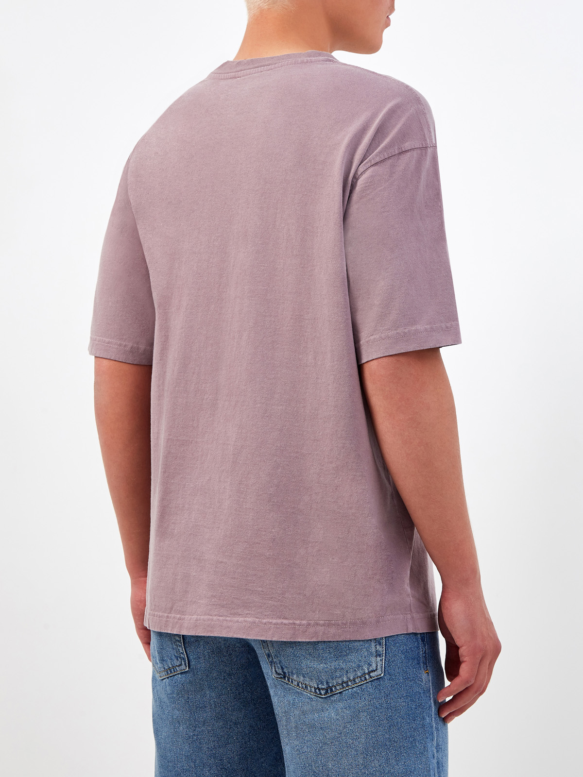 Хлопковая футболка с логотипом в многослойной технике DIESEL, цвет фиолетовый, размер S;L;XL;M - фото 4