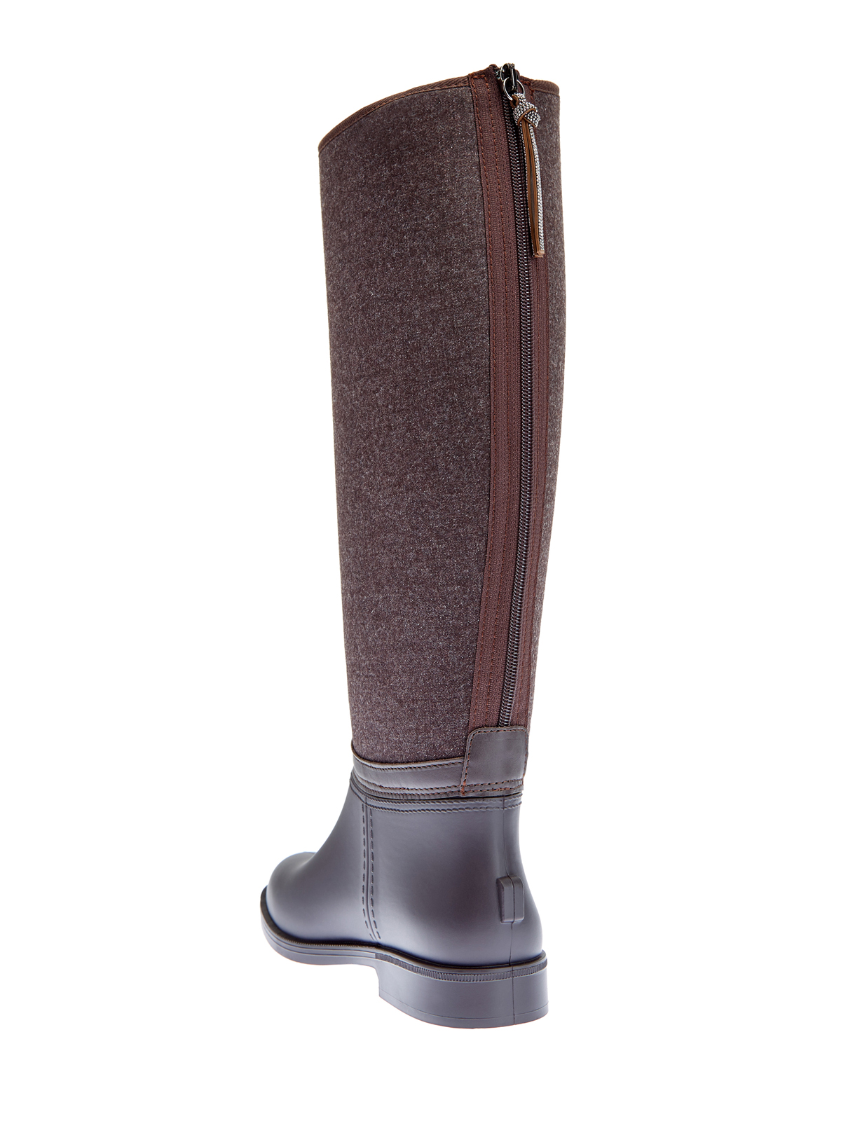 Высокие сапоги из шерстяного твида с мерцающим пуллером FABIANA FILIPPI, цвет коричневый, размер 37;38;40;39 - фото 4