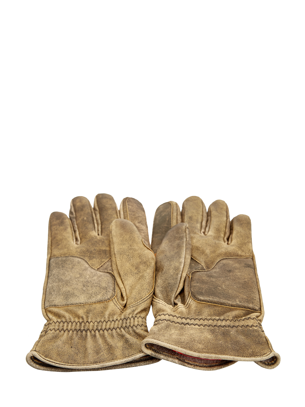 Кожаные перчатки G-Alb с подкладкой из шерсти и логотипом DIESEL, цвет коричневый, размер M - фото 3