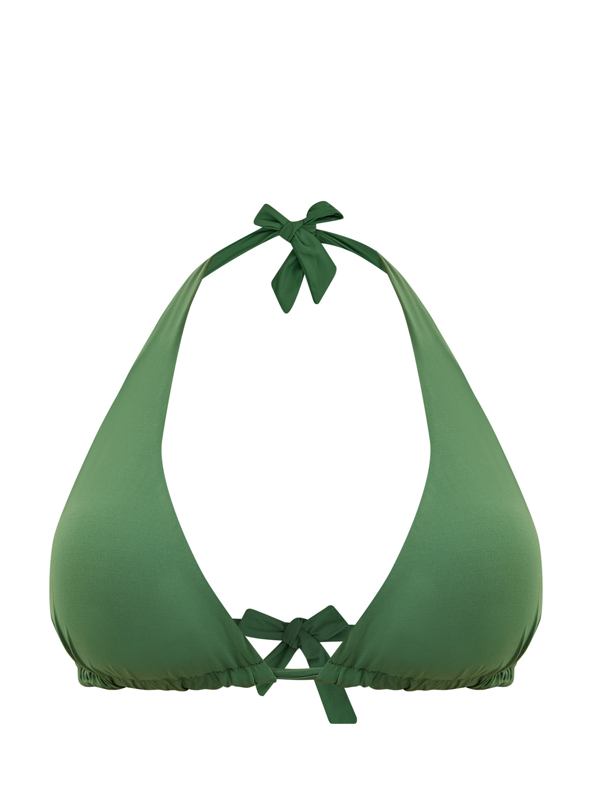 Однотонный лиф-бикини с раздвижными чашечками и завязками FISICO, цвет зеленый, размер S;L