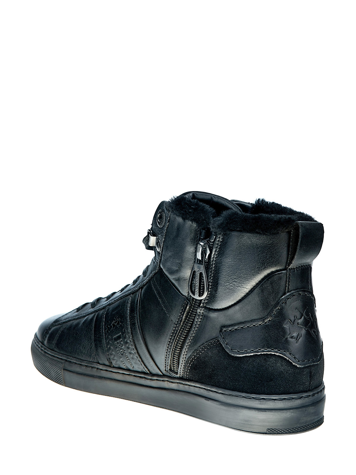 Утепленные мехом ботинки из матовой кожи LA MARTINA, цвет черный, размер 42;39;40;44 - фото 4