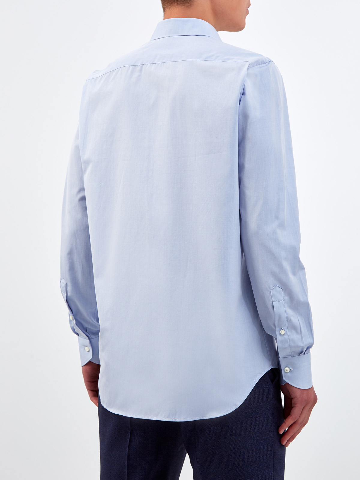 Рубашка с длинными рукавами из хлопкового поплина CANALI, цвет голубой, размер 48;50;52;54;56;58;60;62 - фото 4