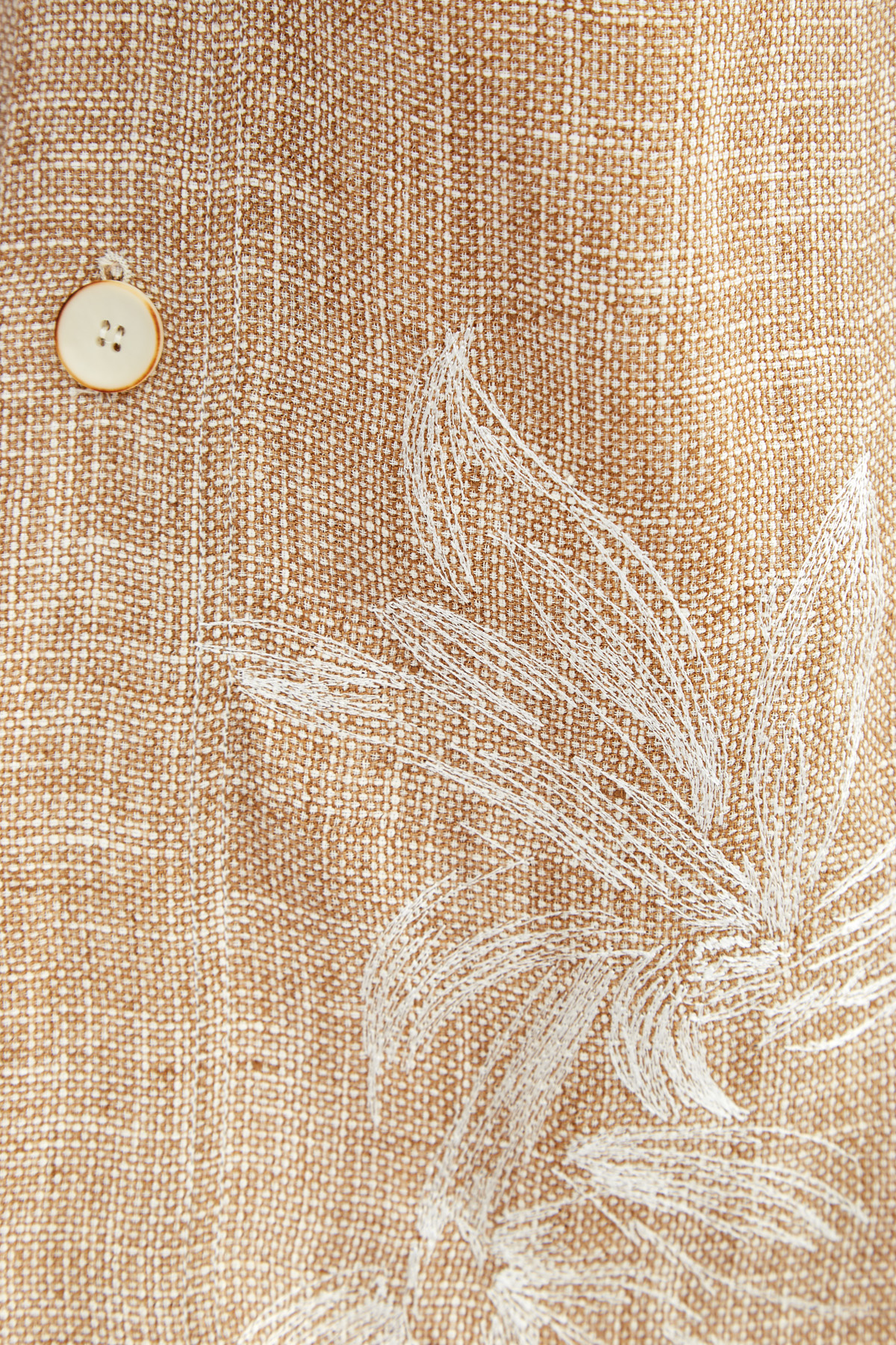 Брюки из фактурного льна с вышивкой и широким поясом LORENA ANTONIAZZI, цвет бежевый, размер 40;42 - фото 5