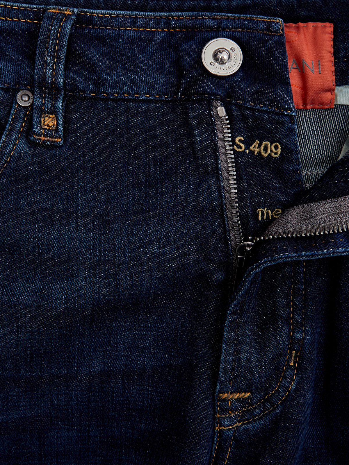 Окрашенные вручную джинсы Cortigiani 409 из денима CORTIGIANI, цвет синий, размер 46;50;52;54;56;58;48 - фото 7