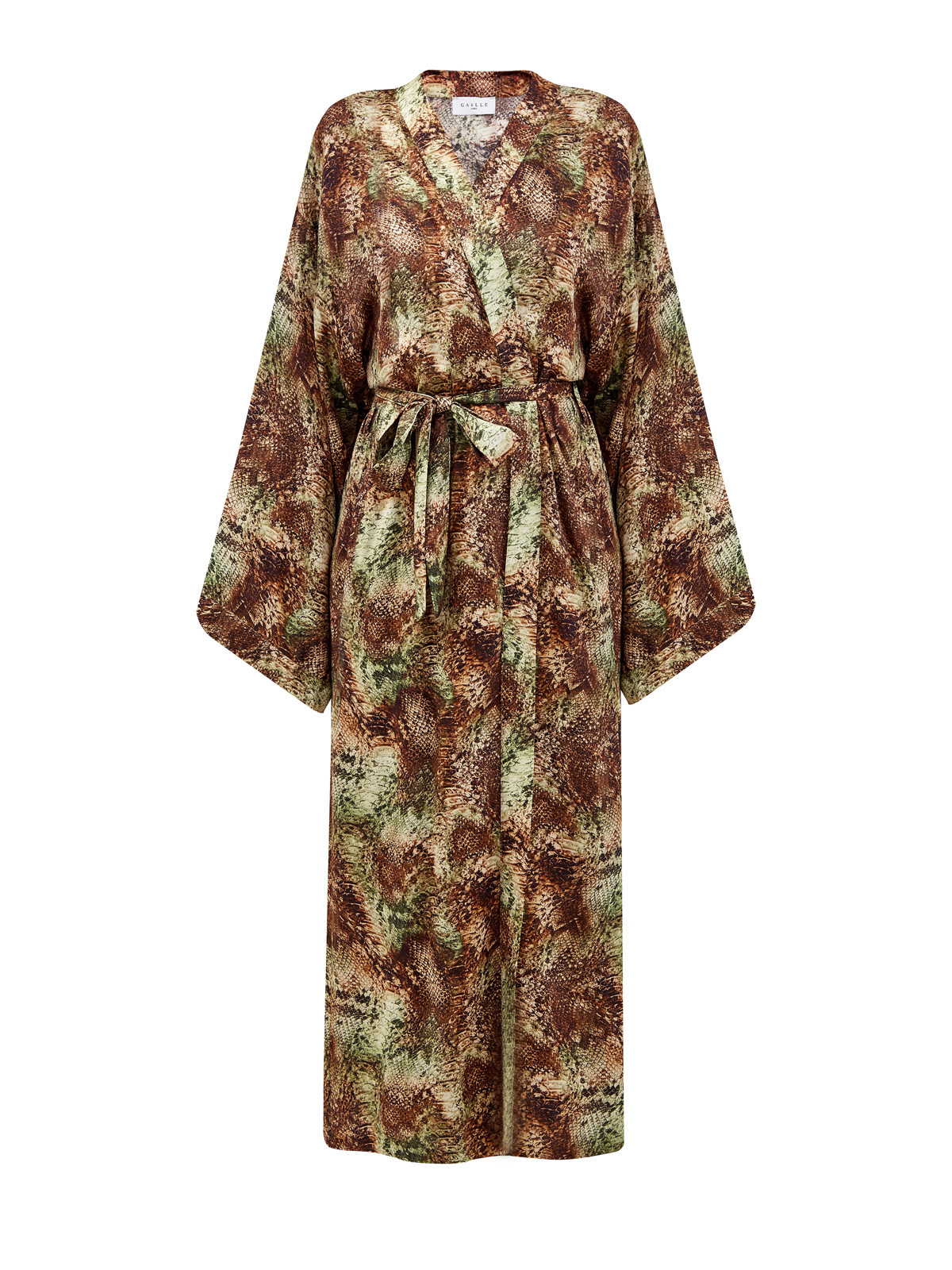 Свободное платье кроя на запах с поясом и принтом GAELLE PARIS, цвет мульти, размер 44;46;42 - фото 1